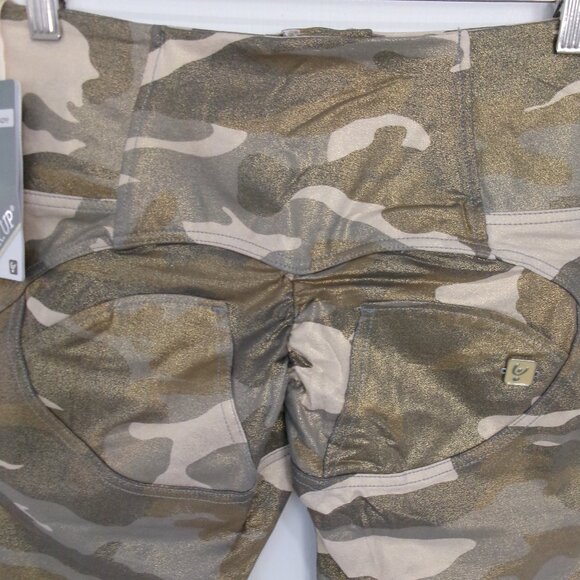 New with tags Freddy WR. UP Gold Glitter Camo High Waist Button Fly Pants S - Picture 7 of 14